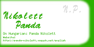 nikolett panda business card